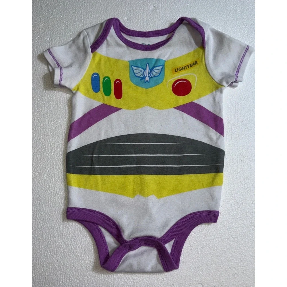 Disney Baby Buzz Lightyear Toy Story Graphic‎ Bodysuit White Purple 12M